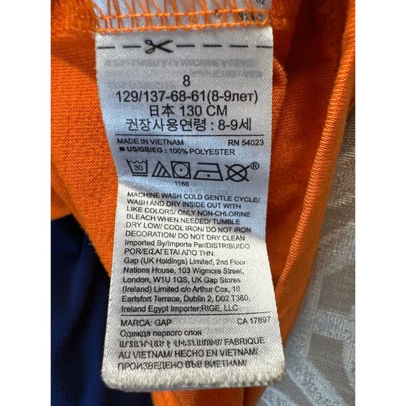 Gap Boys Pajama Set Size 8 Orange Graphic shark Top with Blue Shorts Sleepwear - Picture 7 of 9